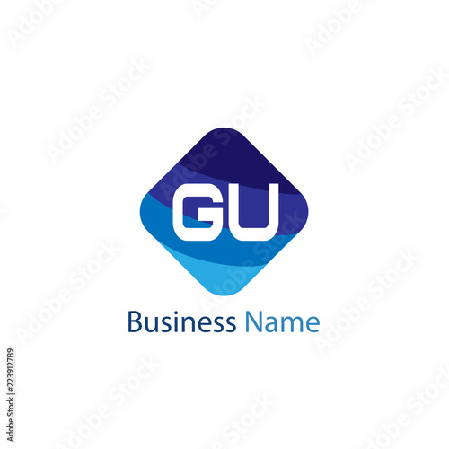 Initial Letter GU Logo Template Design