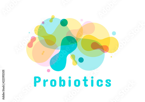 Probiotics bacteria logo.