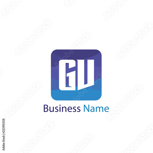 Initial Letter GV Logo Template Design