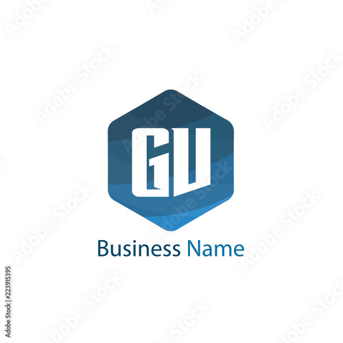 Initial Letter GV Logo Template Design