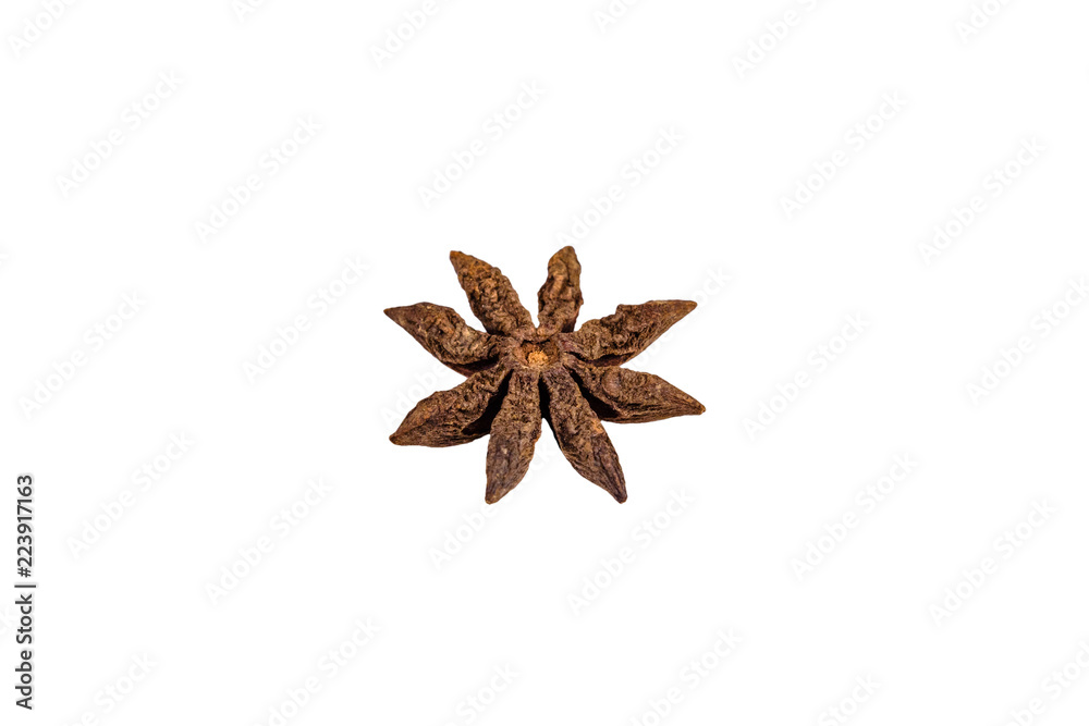 Star anise spice isolated on a white background Star anise spice isolated on a white background