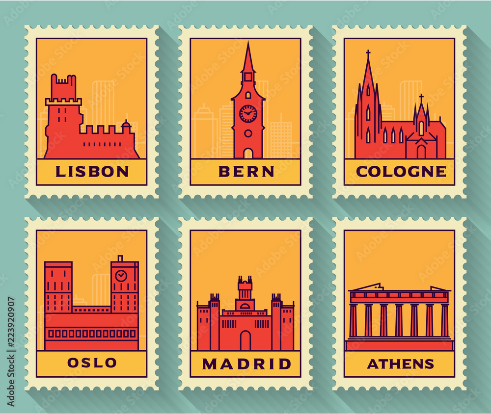 Famous Cities Stamp Collection