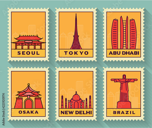 Famous Cities Stamp Collection