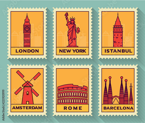 Famous Cities Stamp Collection