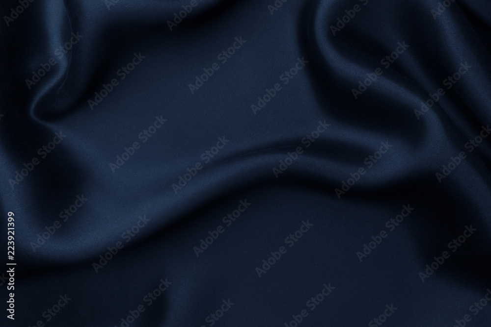 Fototapeta premium Close-up z niebieskiego miękkiego jedwabiu, tekstury tła