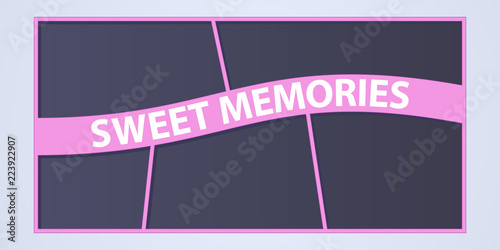 Collage of photo frames vector illustration, background