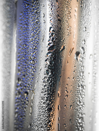 Water drops On metal surface