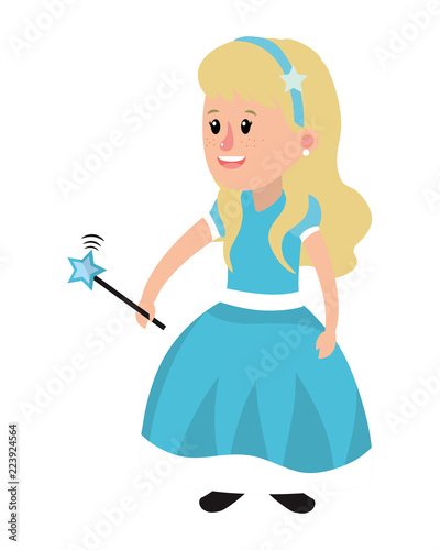 girl with dress and star magic wand