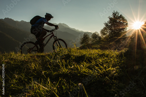 Mountain Biker at Sunset