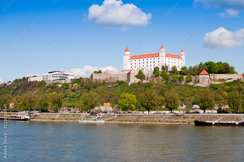 Bratislava castle over Danube