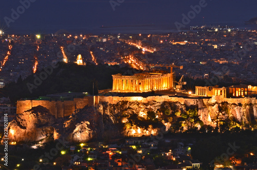 The best of Top view Acropolis at night  on Lycabettus Hill..A place in Athens that should not be missed at night time.
