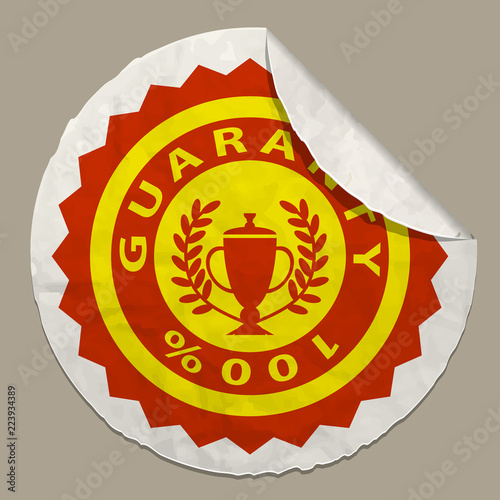 guaranty icon on paper label