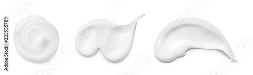 Canvastavla Set with different cosmetic smears on white background