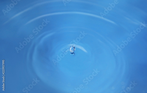 Splash of blue water as background, closeup
