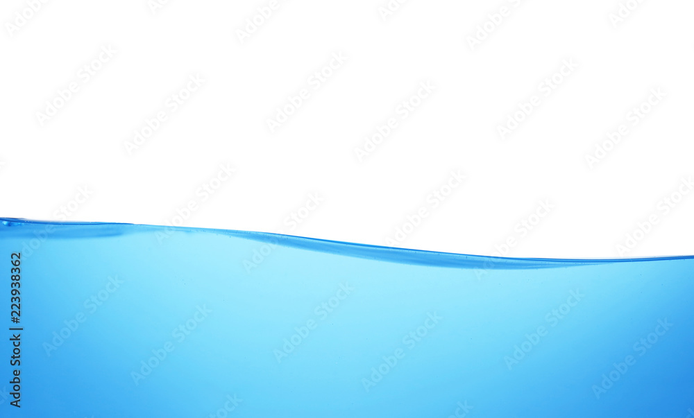 Surface of blue water against white background Surface of blue water against white background