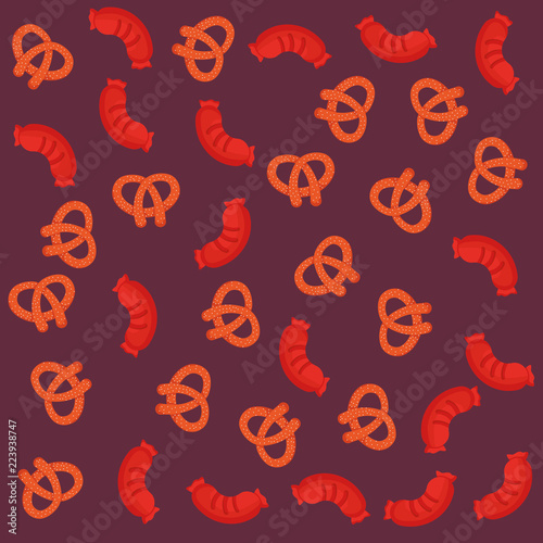 pretzels and sausages background