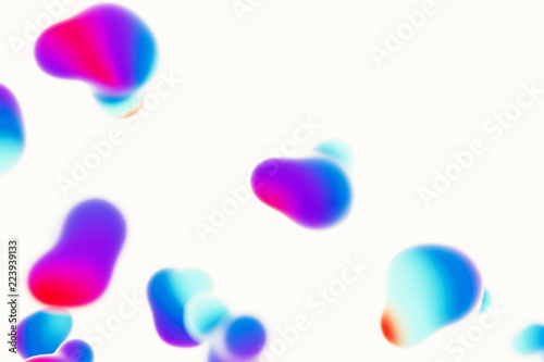 liquid 3d fluid paint. Abstract water 3d background. Colorful plastic or oil shapes. Modern hipster or retro style. Digital and macro purple concept.Abstract background.