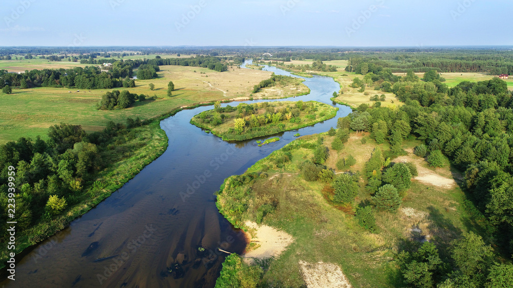 Obraz premium Natural river from the drone