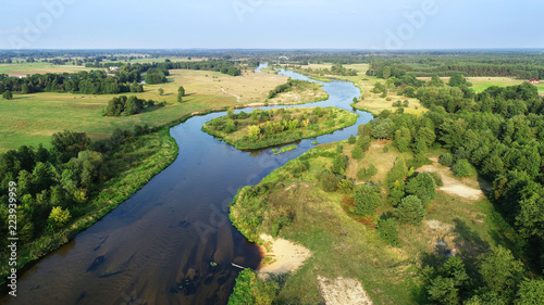 Natural river from the drone © Piotr Krzeslak