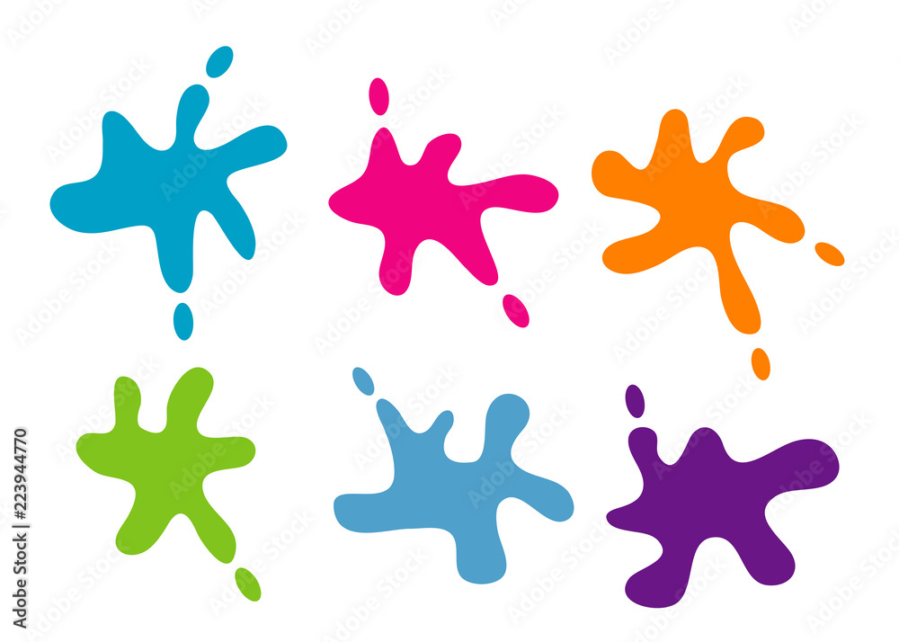 set of various color paint liquid blood drip splash vector element set of various color paint liquid blood drip splash vector element