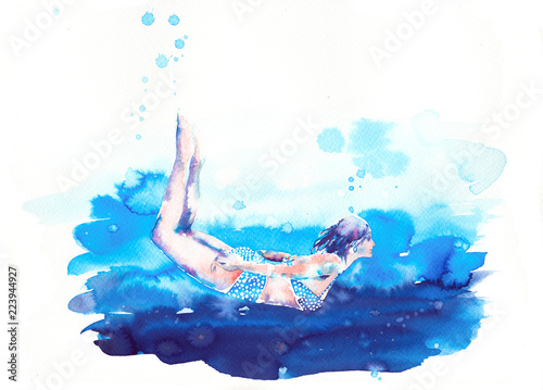 Mujer en el agua (ID: 223944927)