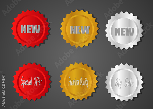 new abstract star burst sticker label sale icon element