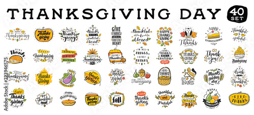 Happy Thanksgiving day typography.