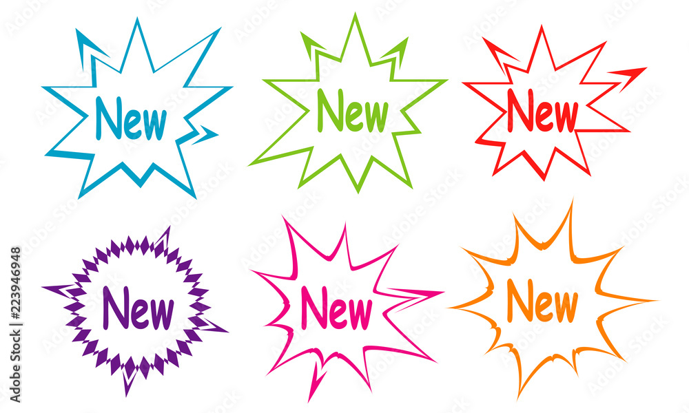 Fototapeta premium collection of star sticker label design icon stamp illustration vector