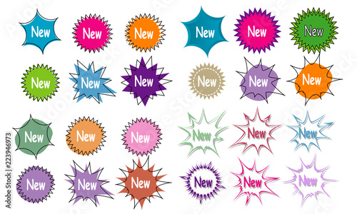 collection of star sticker label design icon stamp illustration vector