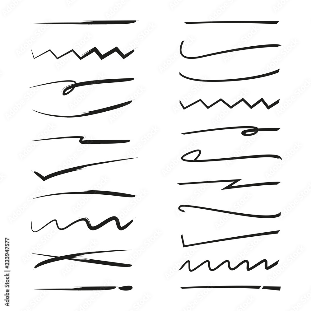 brush lines, underline set brush lines, underline set