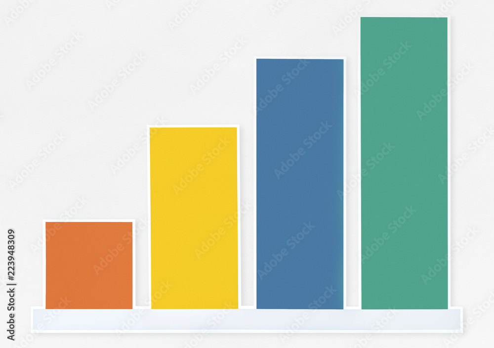 Colorful growth graph icon isolated Colorful growth graph icon isolated