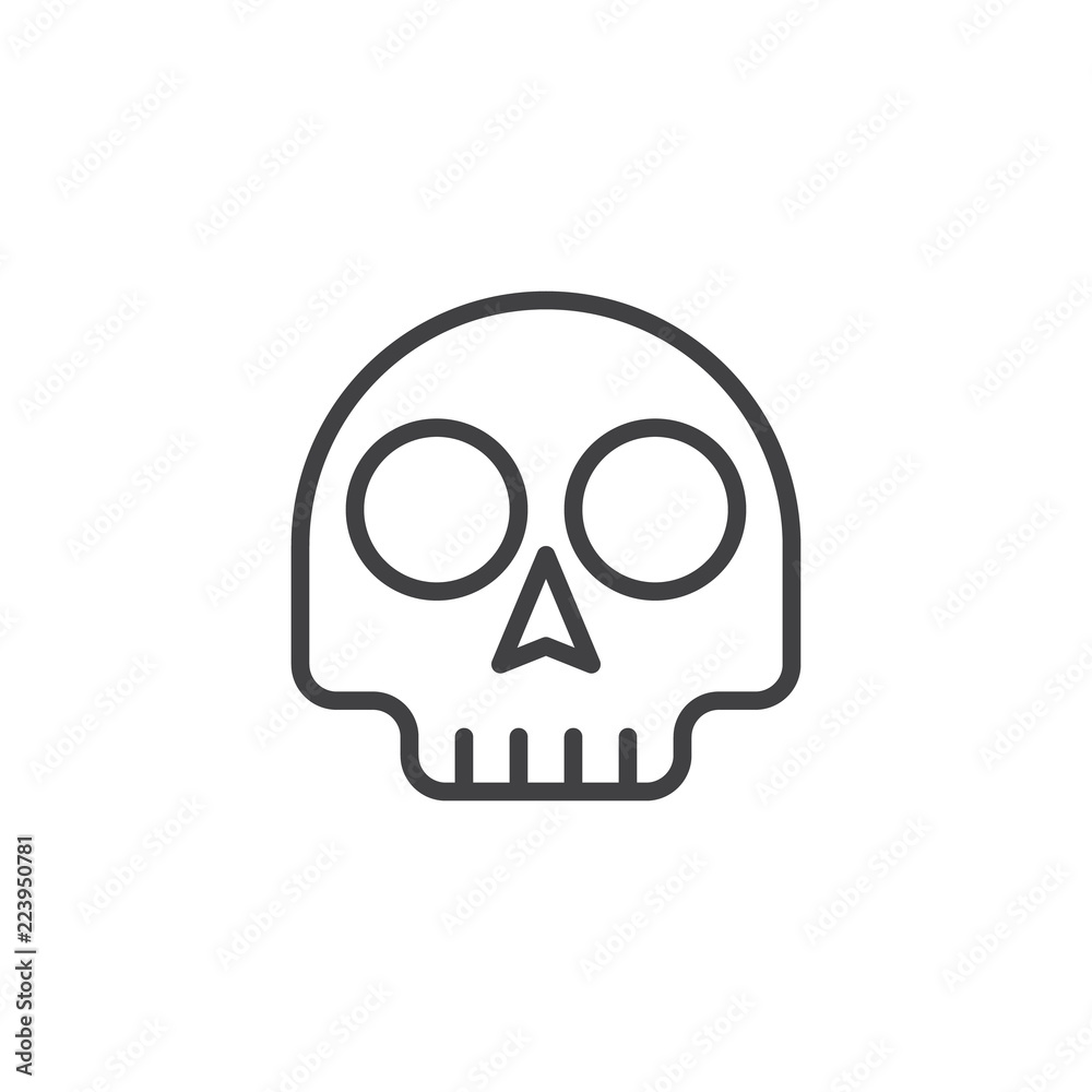 Skull emoticon outline icon. linear style sign for mobile concept and web design. Death line vector icon. Symbol, logo illustration. Pixel perfect vector graphics Skull emoticon outline icon. linear style sign for mobile concept and web design. Death line vector icon. Symbol, logo illustration. Pixel perfect vector graphics