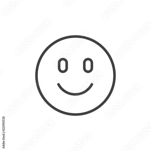 Happy face emoji outline icon. linear style sign for mobile concept and web design. Smile emoticon simple line vector icon. Symbol, logo illustration. Pixel perfect vector graphics