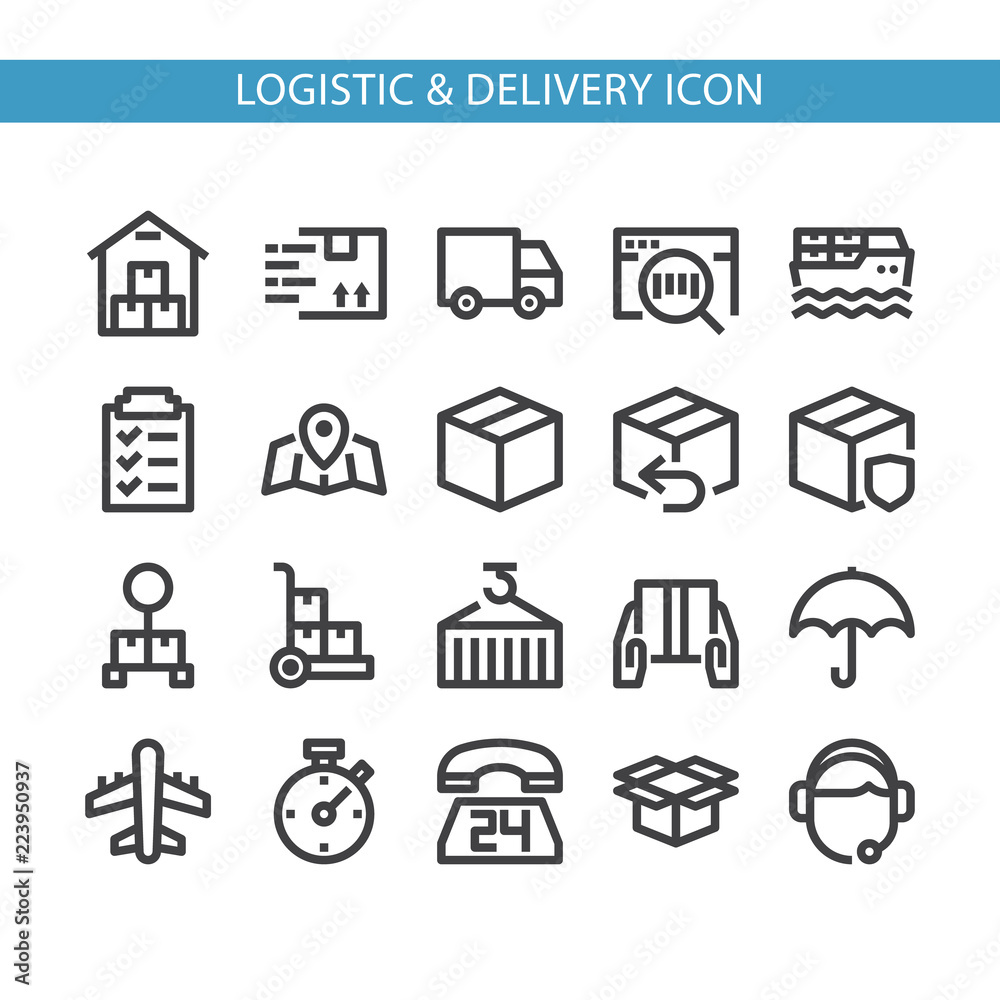 Simple Line Icon Related To logistic & Delivery Simple Line Icon Related To logistic & Delivery