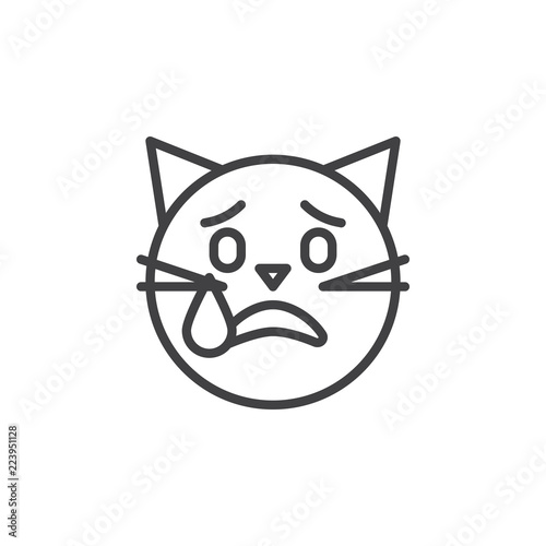 Cat Angry Emoji Outline Icon. Signs and Symbols Can Be Used for Web, Logo,  Mobile App, UI, UX Stock Illustration - Illustration of depressed, white:  151899731