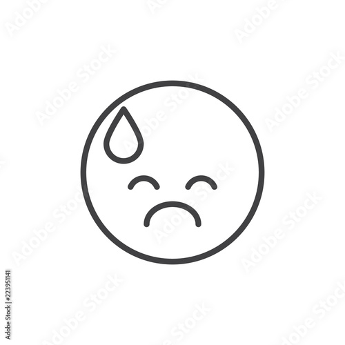 Exhausted emoticon outline icon. linear style sign for mobile concept and web design. Sweat Confounded Emoji simple line vector icon. Symbol, logo illustration. Pixel perfect vector graphics