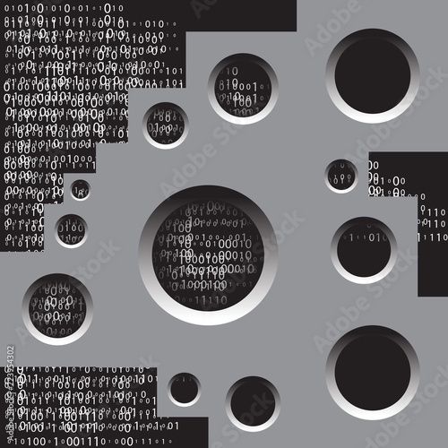 Steel, metal with round holes. Abstract technological background. Vector illustration.