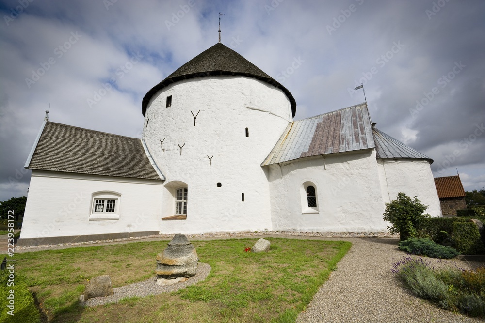 Defensive round church in Nylars, Bornholm, Denmark