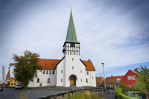 Old St. Nicolas Church in the center of Ronne town, Bornholm, Denmark