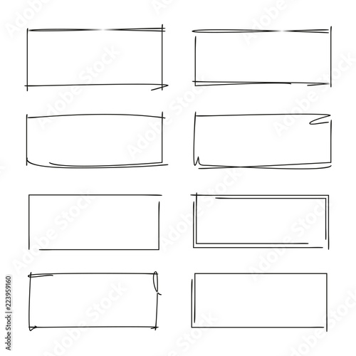 hand drawn rectangle frames, grunge border set, grunge frame
