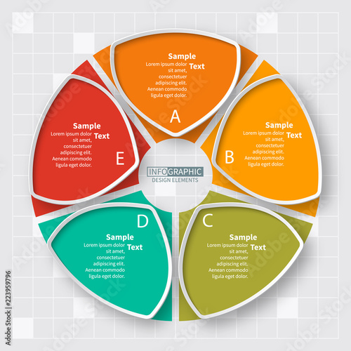 Abstract 3D Paper Infographics. Business template .Vector illustration