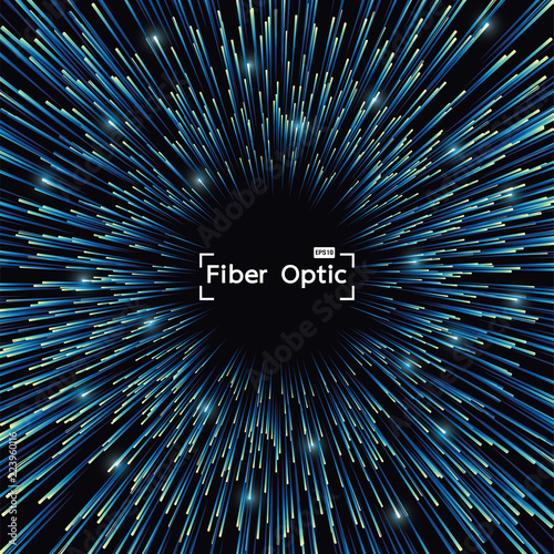 Fiber Optic of glowing backgrounds internet communication concept, Abstract data science flow tunnel. Vector illustration