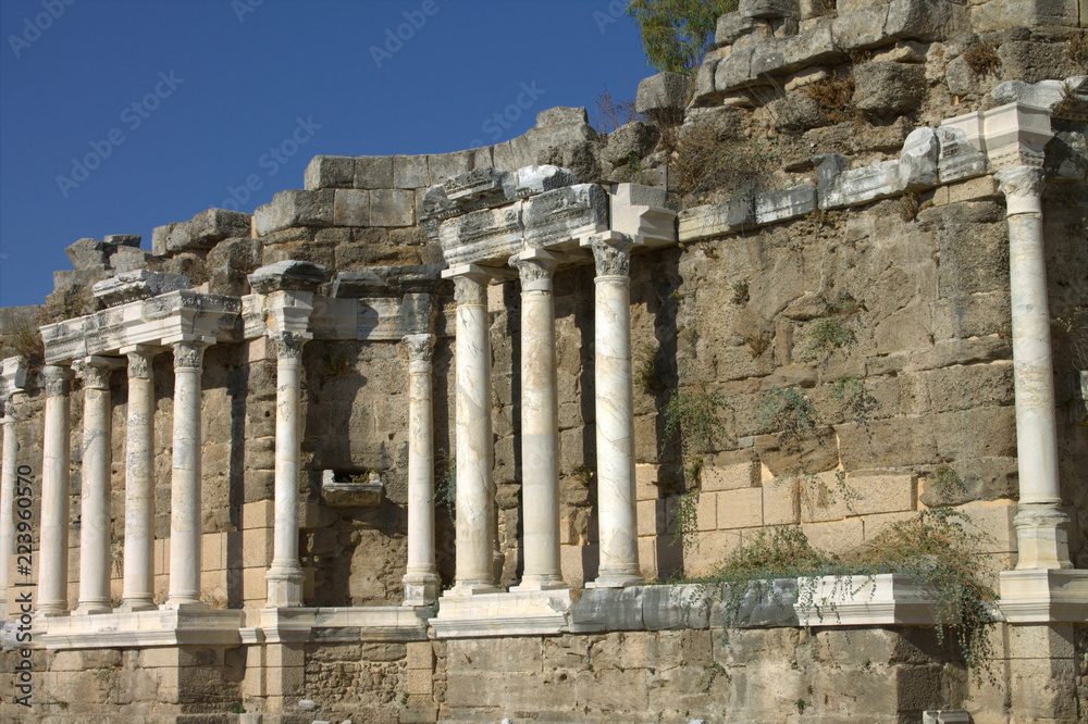 Ruins of the Greek Roman city.Side.Turkey.