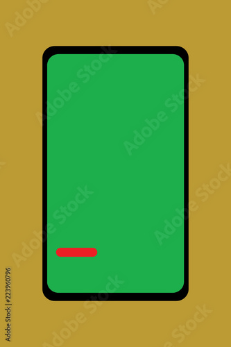 Flat design business Vector Illustration concept Empty copy space modern abstract background Geometric element. Tablet Mobile Smartphone Cellular Device Screen with red linear button