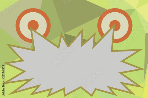 Flat design business Vector Illustration concept Empty template copy space Posters coupons promotional material. Screaming Angry Emotional Blank Speech Bubble with Round Dilated eyes