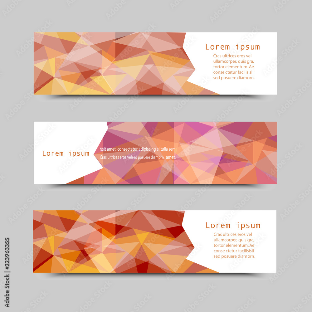 Fototapeta premium Set of banners abstract geometric background 001