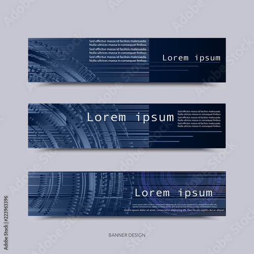 Set of banners abstract technology background 002