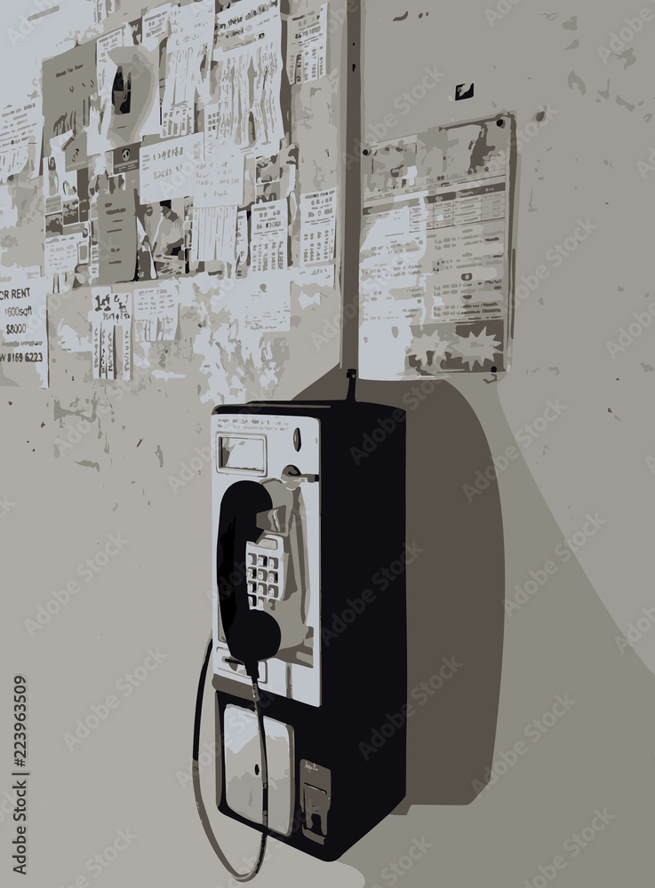 illustration of a public telephone in Singapore illustration of a public telephone in Singapore