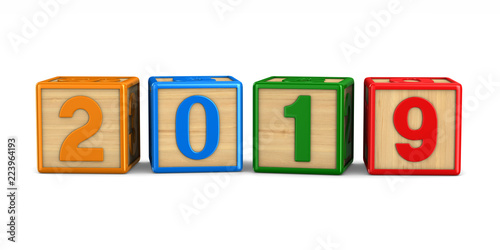 2019 new year. Isolated 3D ...