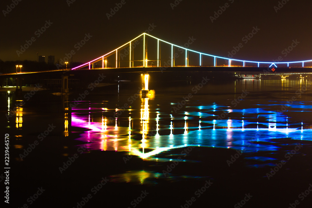 Bridge lights at night